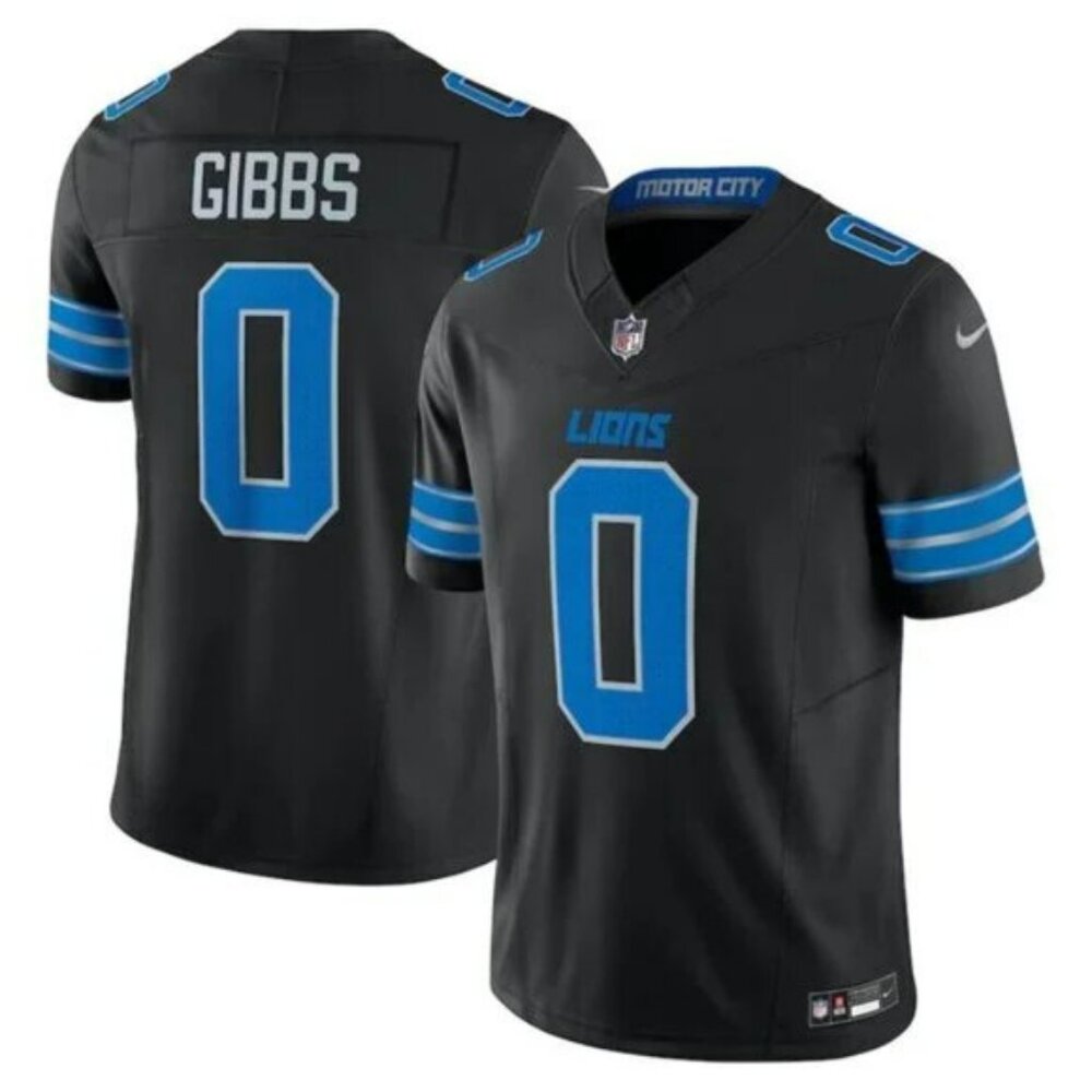 Mens Youths Kids Jahmyr Gibbs Black Vapor Stitched Jersey